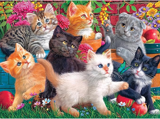 RoseArt - Fancy Cats - Kittens at Play - 750 Piece Jigsaw Puzzle for Adults