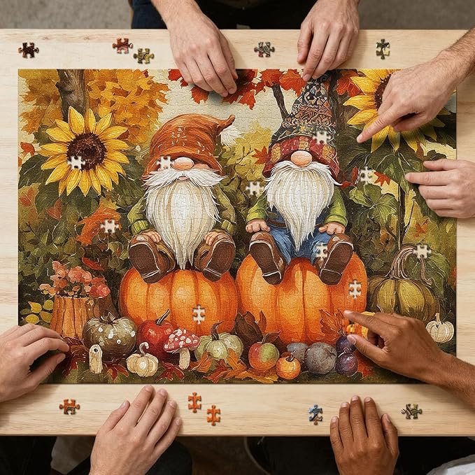 The Harvesting Gnomes Puzzles for Adults 1000 Pieces, Impossible Impossible Hard Difficult Challenging Jigsaw Puzzle 1000 Pieces, Christmas Birthday Gifts Home Decor for Adults/Friends/Family