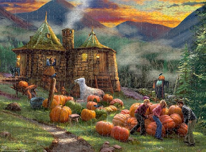 Ceaco - Thomas Kinkade Harry Potter - Hagrid’s Hut - 1000 Piece Silver Select Jigsaw Puzzle - Challenging Puzzles for Adults – Precision-Cut Pieces, Beautiful Artwork, and Hours of Fun