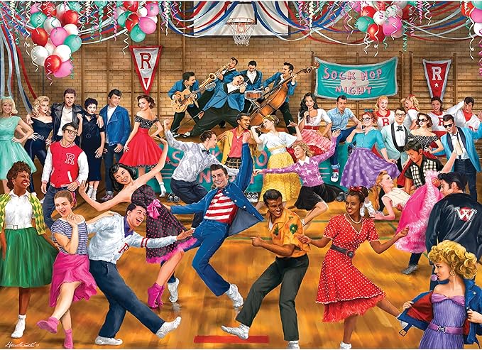 RoseArt - Back to The Past - Sock Hop - 750 Piece Jigsaw Puzzle for Adults