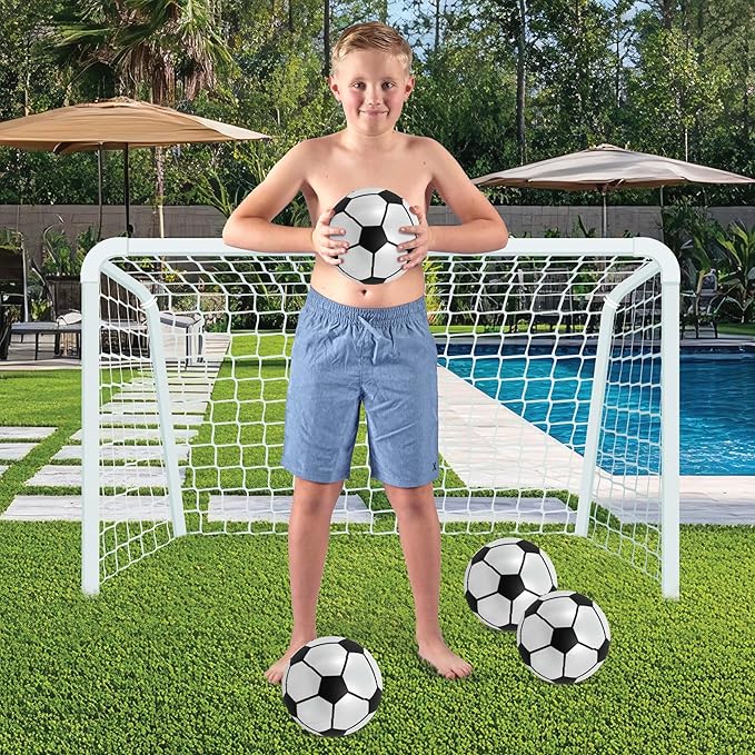 POZA Inflatable Beach Balls - Elegant Glitter Confetti Premium Floaters, Heavy Duty Vinyl Floatation Pool Toys for Pool Beach Party, UV Resistant Pool Décor