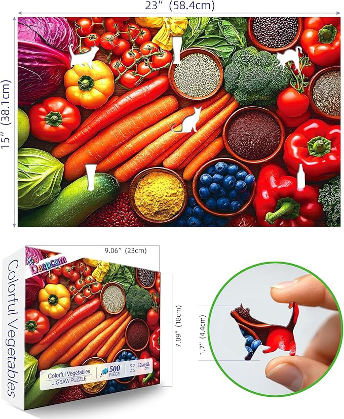 Vibrant Vegetable 500-Piece Jigsaw Puzzle for Adults - Colorful Produce, Challenging & Decorative, Ideal Gift for Puzzle Enthusiasts, Food Lovers