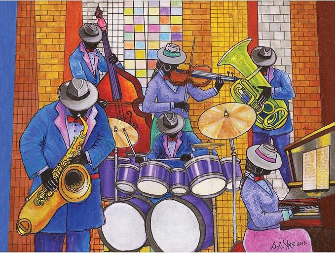 African American Expressions - 500-Piece African American Jigsaw Puzzle for Adults | Vibrant Celebration of Black Jazz Culture and History