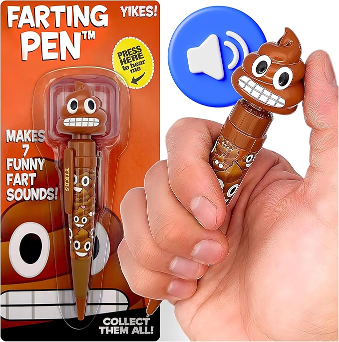 Farting Poop Pen with 7 Funny Fart Sounds - Easter Basket Stuffers for Teens & Kids, Silly Novelty Gag Gift for Boys & Girls, Easter Toys Essentials, Great for Birthdays, Funny Gift (Grimace)