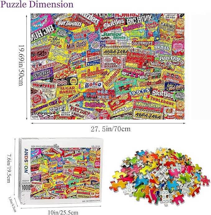 YINSHENG Jigsaw Puzzles for Adults Puzzle for Adults 1000 Piece - Crazy Candy - Jigsaws Puzzles 1000 Piece for Adults Kids Educational Game Toys Gift for Home Wall Decoration (27.6"x 19.7")