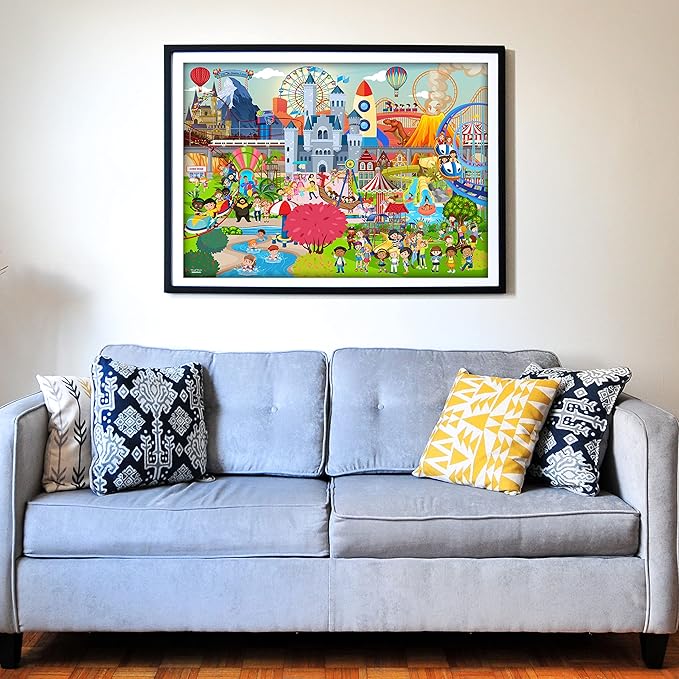 Think2Master Amusement Park 250 Pieces Jigsaw Puzzle. Great Gift. Large Pieces. Size: 14.2” X 19.3”