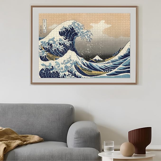 1000 Piece Jigsaw Puzzles for Adults Teens Kids - Fine Art Challenging, The Great Wave 1000Pcs Puzzle, Family Game Gift, Size 27"x20"