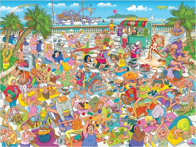 RoseArt - Cartoon Chaos - Yoga Madness - 500 Piece Jigsaw Puzzle for Adults