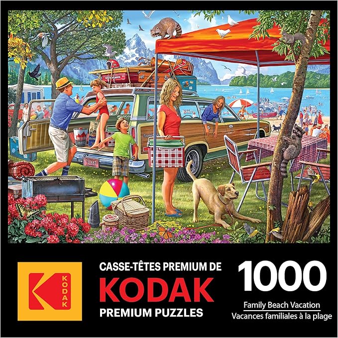 RoseArt - Kodak Premium - Family Beach Vacation - 1000 Piece Jigsaw Puzzle for Adults