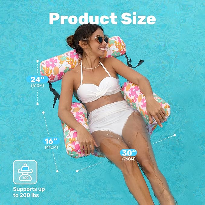 SLOOSH Inflatable Pool Floats Adult,2 Packs Floating Lounge Chairs,Blow up Pool Noodles for Adult Heavy Duty,Floating Chair for Party Summer Water Beach Lake Fun