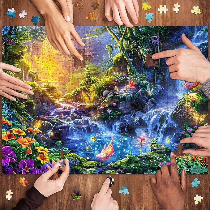Jigsaw Puzzles for Adults 1000 Pieces, Interlock Perfectly No Dust, Impossible Difficult Hard Fun 1000 Piece Jigsaw Puzzles for Adults-1:1 Poster-Magic Lake