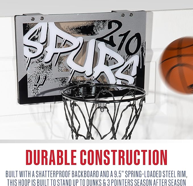 Franklin Sports NBA Team Over the Door Basketball Hoops - Kids Indoor Mini Basketball Hoop + Ball Set - NBA Fan Mini Hoops