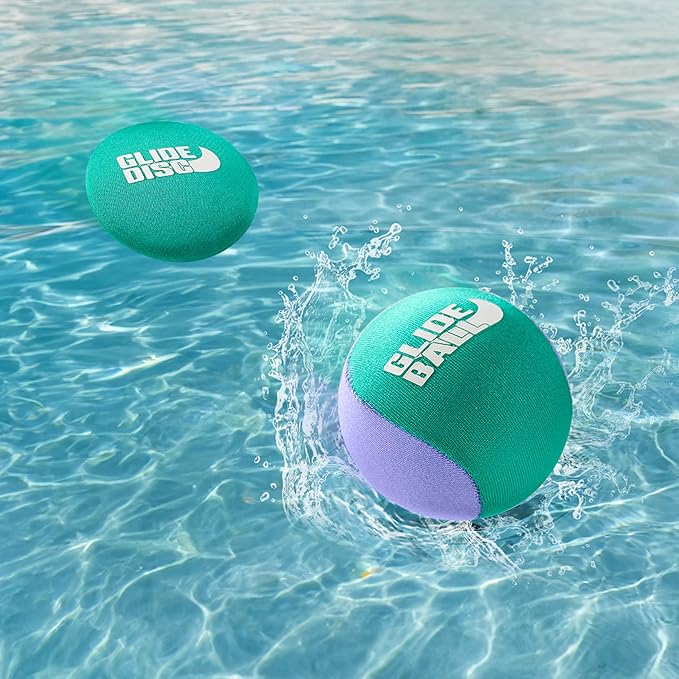 SYNCFUN 4 Pcs Skip Water Balls,Splash Water Bouncing Balls with Mesh Bag, Beach Toys for Kids, Pool Toys for Friends and Family, Fly Swimming Game Adults, Boys,Teens, Great for All Ages