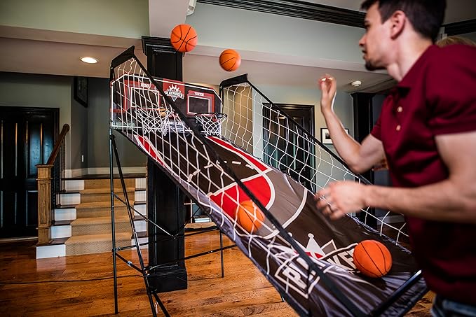 Triumph Playmaker Shootout Basketball Arcade Game – Electronic Scorer, LED Display, 8 Game Modes, 4 Balls, Pump & Quick Connect Frame – Fast-Paced Indoor Fun for Kids, Teens & Family Game Nights