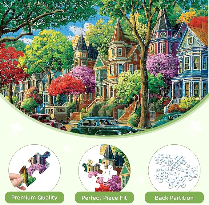 500 Piece Puzzle for Adults,Urban Street Jigsaw Puzzle for Adults Elderly, Birthday Party for Family, Funny Puzzle, Challenging Games 20.5×15 in