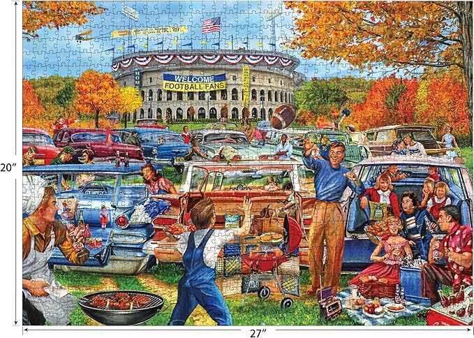 RoseArt - Back to The Past - Tailgating Fun - 750 Piece Jigsaw Puzzle for Adults