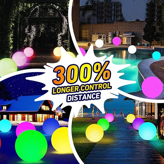 Pool Toys - LED Beach Ball with Remote Control - 16 Colors Lights and 4 Light Modes, 100ft Control Distance - Outdoor Beach Party Games for Kids Adults, Pool Patio Garden Decorations (1PCS).