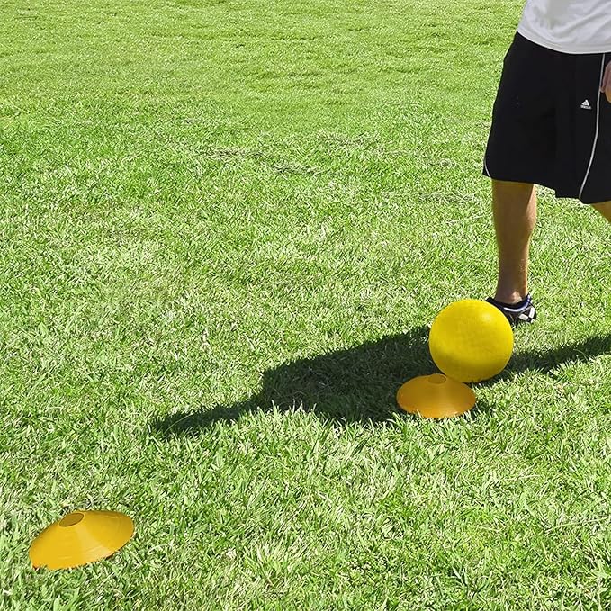 Kickball Set with Bases and Ball - 8.5" Kickball, Rubber Throw Down Bases, Sports Traning Cones, 12" Pump and 14" Scoreboard - Perfect for Kids and Adults - Playground and Backyard Game