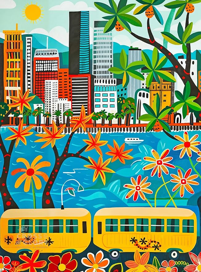 Cross & Glory - Golden Shores of Waikiki - 1000 Piece Jigsaw Puzzle for Adults | Best New Honolulu Artwork Puzzle | Unique Hawaiian Island Challenge