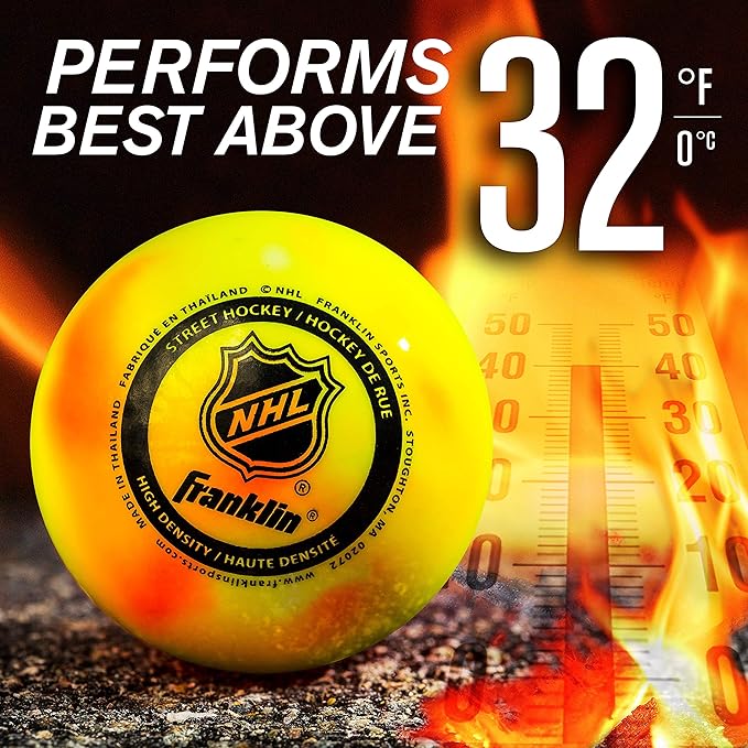 Franklin Sports NHL Street Hockey Balls - No Bounce Outdoor Street + Roller Hockey Balls - Official Size for Youth + Adult Street Hockey - Assorted Colors - 1, 2, 3, and 15 Bulk Packs