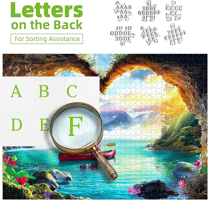 500 Piece Puzzles for Adults, Dugout Canoe - Mountain Scenery, Impossible Hard Difficult Challenging Puzzles for 500 Pieces, Gift for Adults Jigsaw Puzzles Lovers, 23 x 15 inch