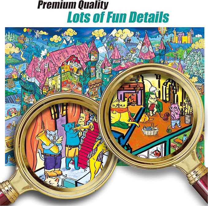 Antelope 2 in 1 1000 Piece Puzzle Bundle - Cat Castle - 1000 Piece Jigsaw Puzzle Bundle with Roller Coaster - 1000 Piece Jigsaw Puzzle