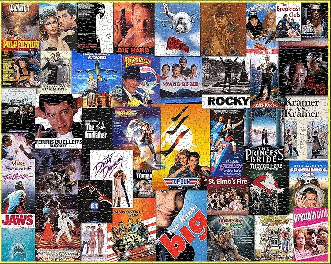 Springbok Going to The Movies 1000 Piece Jigsaw Puzzle for Adults Features a Photo Collage of Posters from Some of America's Favorite Films
