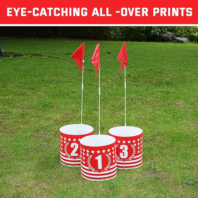 Backyard Golf 9 Holes Set with 2 Clubs,Portable Outdoor Game for Pratice,Golf Chipping Game for Lawn,Yard,Camping,Park,Beach