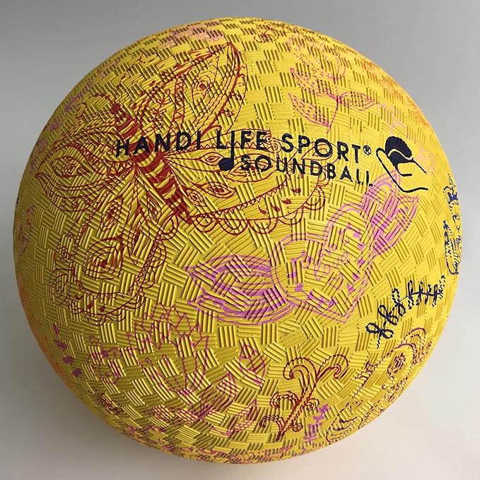 Handi Life Sport | Little Butterfly Bell Ball | Lightweight Audible Ball with Inflatable Rubber & Tactile Grip| Therapy & Recreation | Adaptive Sports