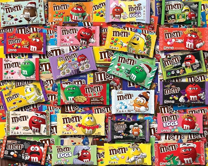 White Mountain 1000 Piece Jigsaw Puzzle Holiday Puzzles with Large Pieces for Adults and Family 24"x30" - M&M's