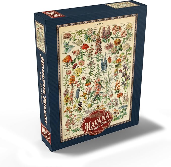 MyPuzzle Fleurs - Flowers for All, Vintage Art Poster, Adolphe Millot - Premium 1000 Piece Jigsaw Puzzle for Adults