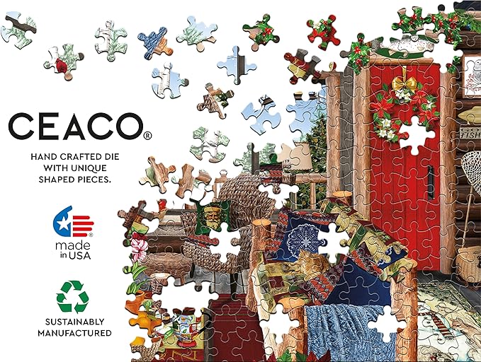 Ceaco - Tracy Flickinger - Christmas Lodge - 300 Piece Jigsaw Puzzle