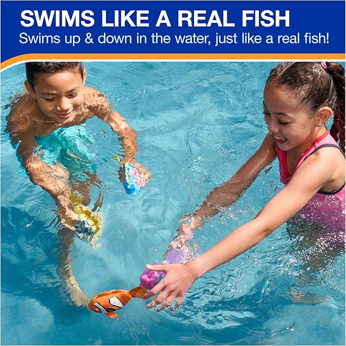SwimWays Rainbow Reef Fish Toy, Kids Swimming Accessories & Water Toys, Learn to Swim Pool Toys for Kids Ages 5 & Up, Batteries Included, Swim Shady