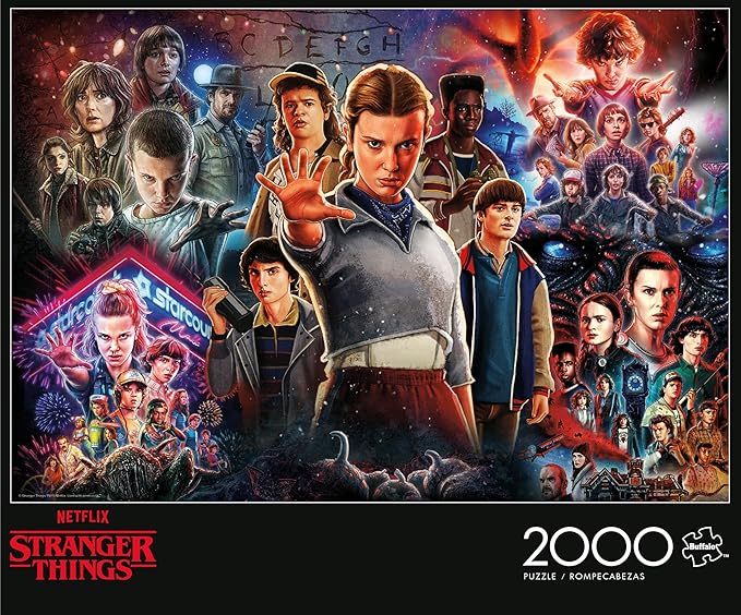 Buffalo Games – Stranger Things Collage - 2000 Piece Jigsaw Puzzle for Adults - Colorful Puzzles for Adults – Precision-Cut Pieces, Beautiful Artwork, and Hours of Relaxing Fun