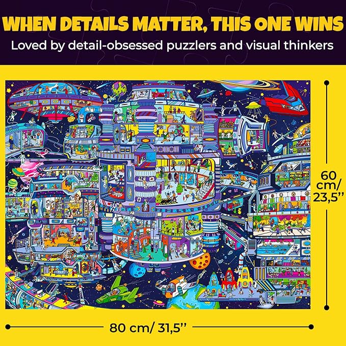 QUOKKA 1000 Piece Jigsaw Puzzle for Adults Galactic Tails – Puzzles for Adults 1000 Pieces Premium Box Packaging - Extra Fun with Hidden Secrets & Audio Story – Perfect Relaxation & Creativity & Gift