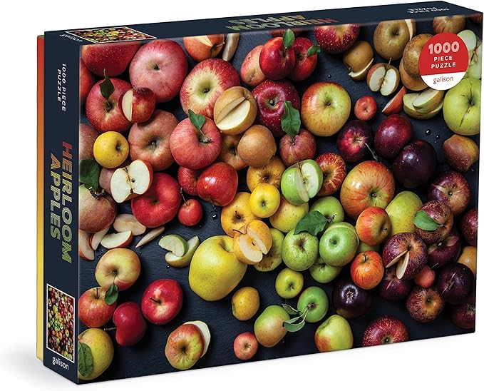 Galison Heirloom Apples 1000 Piece Puzzle from Galison - 27" x 20" Puzzle, Beautiful Art by Julie Seabrook Ream, Thick and Sturdy Pieces, Fun and Challenging Activity for Adults, Makes a Great Gift!