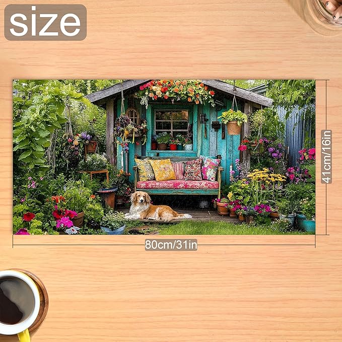 Bimkole Garden Retreat Puzzles for Adults 1000 Pieces, Landscape Paper Jigsaw Puzzle 1000 Pieces - Fun and Challenging Family Decoration Puzzle Great Gift Idea, Finished Size is 31.5 x 16.14 in