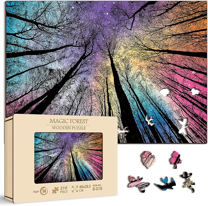 Hard Impossible Wooden Puzzles for Adults 210 Piece, Challenging Difficult Wood Puzzles for Adults, Colorful Gradient Puzzle for Adult