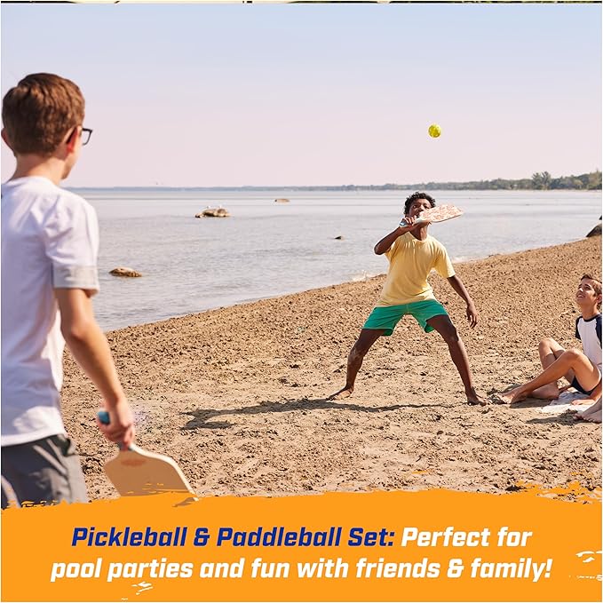 Swimways Hydro Paddle & Pickleball Set, Pickleball Paddles and Balls for Pool, Lake and Beach Games, Outdoor Toys for Kids and Adults Aged 5 & Up
