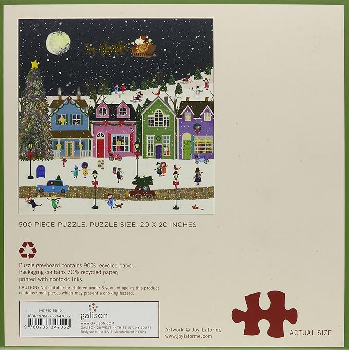 Galison Winter Wonderland 500 Piece Jigsaw Puzzle for Adults and Families, Winter Puzzle with Holiday Themes