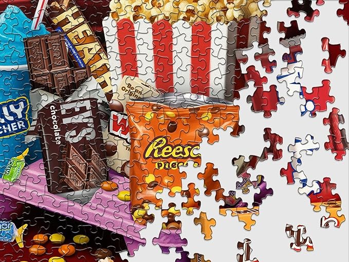 Springbok Movie Night Treats 1000 Piece Jigsaw Puzzle for Adults - Poster Now Included - Hershey's Snacks - Unique Cut Pieces - Made in USA