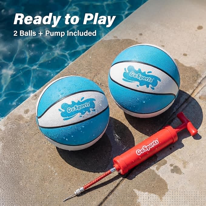 GoSports Water Basketballs 2 Pack - Choose Between Size 3 and Size 6, Great for Swimming Pool Basketball Hoops