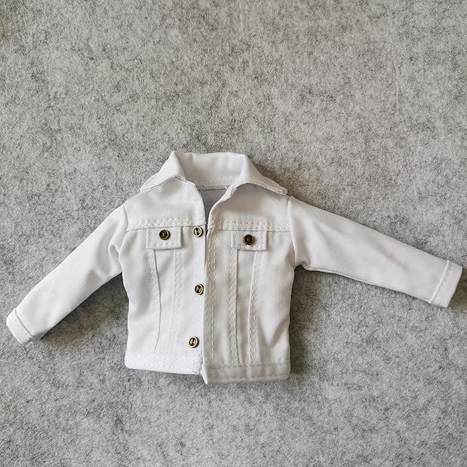 SSbeauty M 1:6 Scale Jeans Coat Jacket for 12" TBLeague Phicen Male Female Toy Action Figure Doll Clothes (White)
