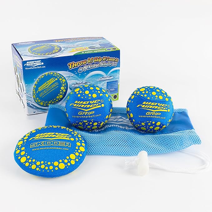 Wave Runner Soft Foam Water Pack Bundle Speed Duo Set Water Bouncing Grip Balls Great Summer Toy Beach Swimming Pool River Lake