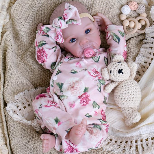 Milidool Realistic Reborn Baby Dolls Girl - 20 Inch Lifelike Real Life Newborn Baby Dolls with Poseable Body and Accessories for 3+ Year Old Girls Gifts, Pretend Play, Collection