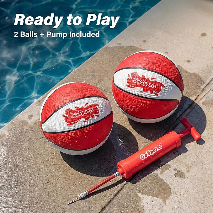 GoSports Water Basketballs 2 Pack - Choose Between Size 3 and Size 6, Great for Swimming Pool Basketball Hoops