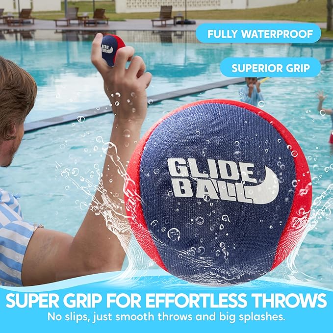 SYNCFUN 4 Pcs Skip Water Balls,Splash Water Bouncing Balls with Mesh Bag, Beach Toys for Kids, Pool Toys for Friends and Family, Fly Swimming Game Adults, Boys,Teens, Great for All Ages