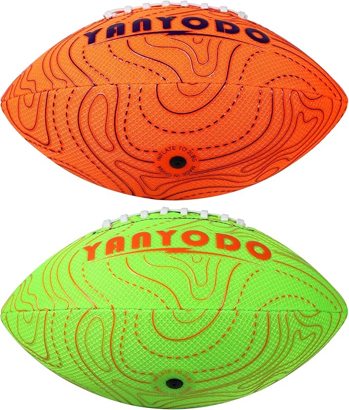Pool Beach Water Football - 2 Pack Waterproof Football Great Grip for Swimming Pool Beach Lake Park Backyard Outdoor Play(Size 6,Orange&Green)