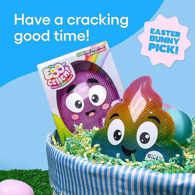 Silly Poopy’s Easter Hide & Seek Toy by Relatable, The Talking, Singing Rainbow Easter Game for Toddlers, Interactive Fun Learning Toy for Easter Basket Gifts, Includes 1 Toy and 2 AA Batteries