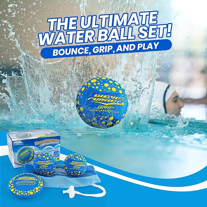 Wave Runner Soft Foam Water Pack Bundle Speed Duo Set Water Bouncing Grip Balls Great Summer Toy Beach Swimming Pool River Lake